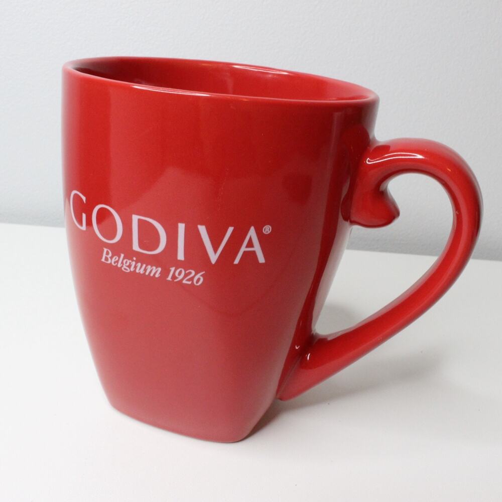 Big Red Coffee Mug Tea Cup Godiva Hot Chocolate Belgium 1926 Mug 20oz Fancy Gift